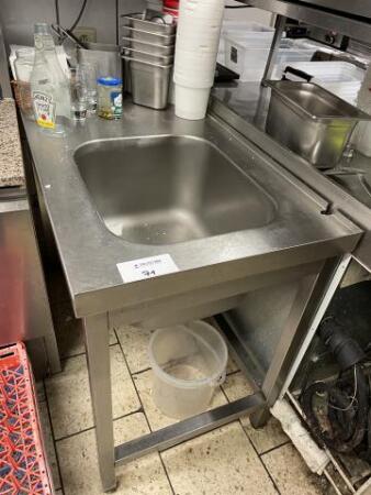 Evier en inox 1 cuve