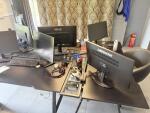 Lot de trois bureau noirs 160 x 60 cm